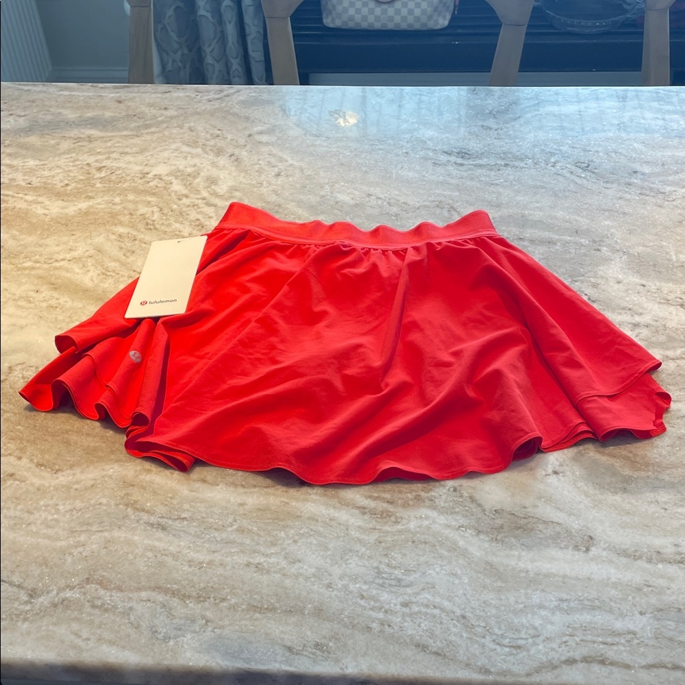 Lululemon NWT W/Flaw Court Rival Red HR Skirt